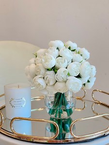 White Peony Arrangement-54 Silk Small Peonies Arrangement-artificial Faux Centerpiece-silk Flowers Arrangement-home Decor Modern Arrangement - Etsy