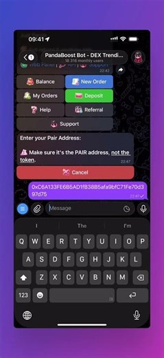 Buy DEX Screener Reactions via Telegram Bot — PandaBoost Tutorial