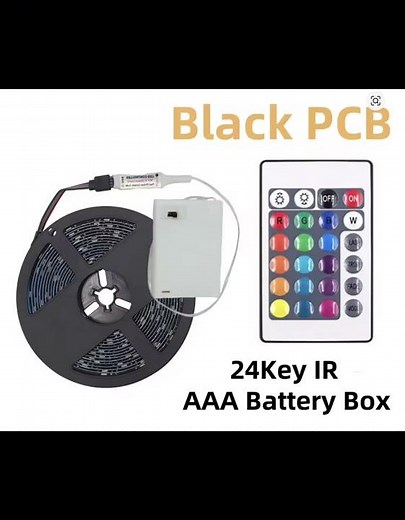 5050 RGB LED Strip Light, DC 5V, Battery Powered, Remo