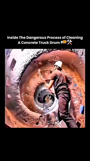 SCIENCE | FACTS | BEYOND | HISTORY | on Instagram: "• A concrete truck drum never truly looks empty. • Residue hardens into rock if ignored. • Cleaning must happen before the next load. • Workers face confined space hazards. • Rotating drums add constant risk. • Dried concrete can break loose unexpectedly. • High-pressure water and tools are used carefully. • One mistake can mean serious injury. • Timing, communication, and lockout matter. • Safety protocols are non-negotiable. • It’s one of the