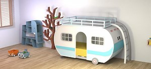 Teardrop Bunk Camper Bed PRODUCTION PLAN With Playground Trailer Boy Bedroom Dream Bed Frame Plans - Craft Your Child's Dream Adventure Bed - Etsy