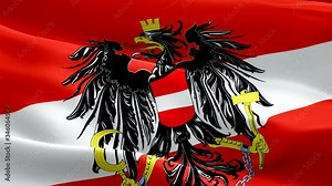 Austria waving flag. National 3d Austrian flag waving. Sign of Austria seamless loop animation. Austrian flag HD resolution Background. Austria flag Closeup 1080p Full HD video for presentation