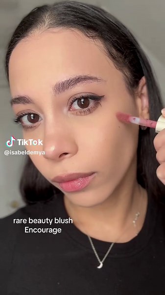 Trying @Rare Beauty blush Encourage 🤍 #mauveblush #oliveskintonemakeup #oliveskintone #blush #cooltonemakeup