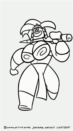 Animation process of Barbarian Gal walking from Part 12 | #DramaKnightCartoon