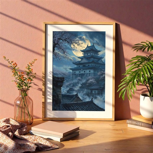 Japanese Castle Puzzle for adults, Night Japanese Jigsaw puzzle for family gift, Moonlit Castle Puzzle Decor, Samurai Japan Landscape Puzzle - Etsy 日本