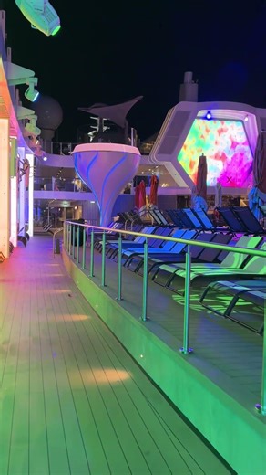 Celebrity Xcel pool deck at night