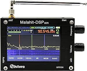 1.10d 3.5" 50KHz-2GHz DSP SDR Receiver Malahit DSP SDR Receiver, Upgrade Version Malahit SDR Shortwave Radio Receiver Malachite DSP SDR Receiver, 3600mAh Battery, Aluminum Alloy with Cooling Hole