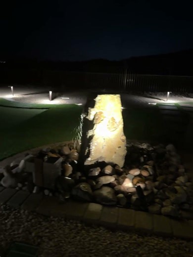 Water feature install in Spanish Springs Nevada👀🔥 #reno #sparks #contractor #landscape #design