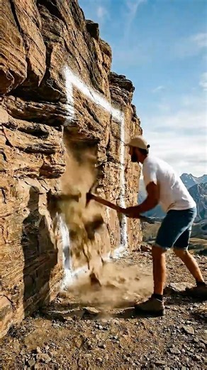 🥵 I Dug Out The Rock And Made A Secret Room #shorts