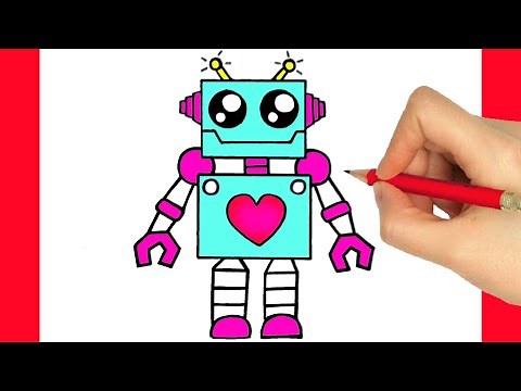COMO DIBUJAR UN ROBOT PASO A PASO - DIBUJOS KAWAII