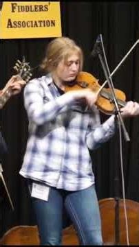 Natalie fiddles at the Oregon old-time folders state competition. #fiddle #contest