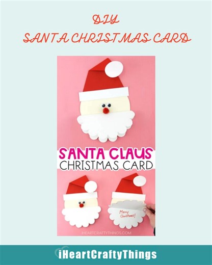 6.2K views | Cute Santa Card kids can actually make on their own  This simple Christmas card craft is perfect for home, school, or a classroom party. All you need is our free template and a few basic supplies.  Get the full step by step tutorial here: https://buff.ly/5GM2owN #ChristmasCrafts #KidsCrafts #DIYChristmas #HolidayFun #CraftyKids | I Heart Crafty Things | Facebook