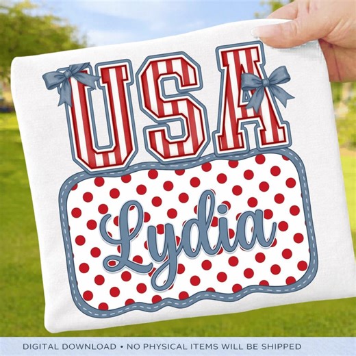 Independence Name Plate PNG: USA Patriotic Bow Cute Custom Fourth of July Aesthetic Stars Stripes Clipart (digital Download) - Etsy