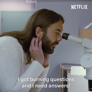 "I've got questions and I NEED ANSWERS!" Are you ready to get curious? Set those reminders for January 28th netflix.com/GettingCurious #GettingCurious Netflix | Jonathan Van Ness