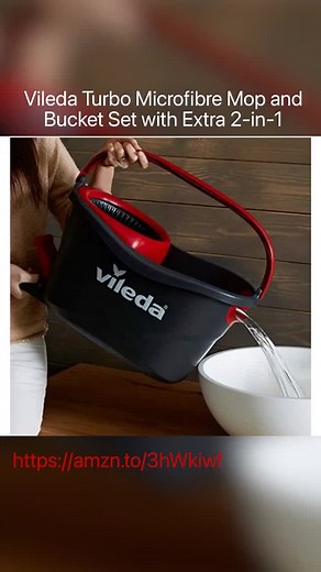 Vileda Turbo Microfibre Mop and Bucket Set with Extra 2-in-1 Head Replacement, Spin Mop for Cleaning Floors, Set of 1x Mop, 1x Bucket and 1x Refill, Red, 29.6 x 48.6 x 29.3 cm. https://amzn.to/3hWkiwf #cleaningdloor #bucket #turbo #microfibre #mop #deepclean #plfive #scrubber #vileda #kitchen #endoftenancy #bathroom #professionals #cleaning https://amzn.to/3hWkiwf