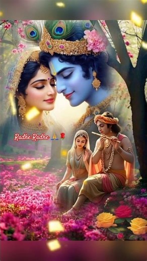 Jai Shri Krishna 🙏🌹Ak Radha ak mira antar kya #radhe #bhaktisong #ytshorts