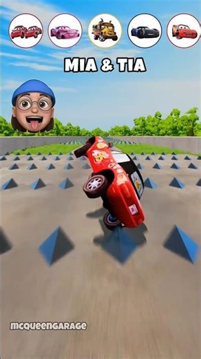 cartoon game // car game // Big & Small McQueen vs Big And Small Spikes #games #cartoon #cargames