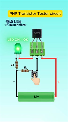 Simple PNP Transistor Tester Circuit with LED #Shorts