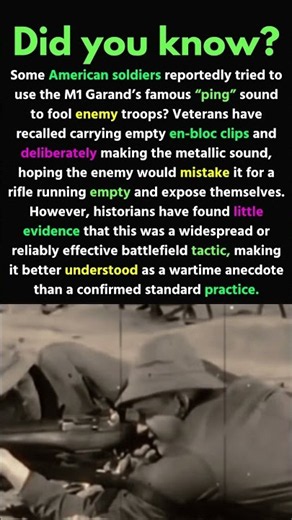 M1 Garand Ping to Trick the Enemy #m1garandping #m1garandhistory #ww2rifle