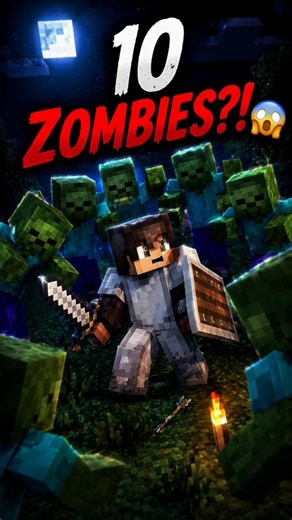 Survived Hardcore Night & Killed 10 Zombies! 🧟‍♂️🔥 #minecraft