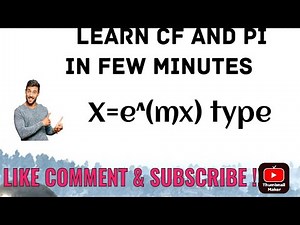 COMPLIMENTARY FUNCTION 2 || PARTICULAR INTEGRAL X=e^(ax) TYPE || ENGINEERING MTHEMATICS