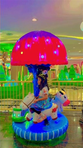 So much fun riding the mini fantasy horse & cow carousel! 🎠🐴🐮✨😍 #cute #carousel