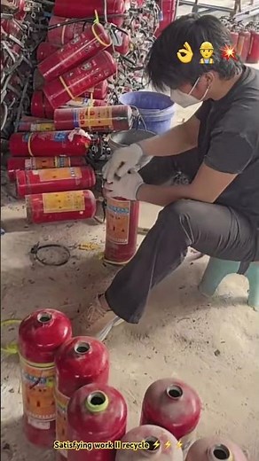 Recycling fire-extinguisher extremely 🔥// Disassemble in hand 💫