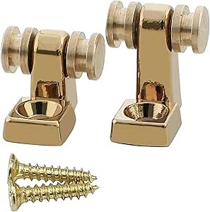 Pack of 2 Brass Roller String Retainer for Electric Guitar String Tree String Guide Roller String Trees for Tele Telecaster Start St Electric Guitar String Parts Replacement Gold