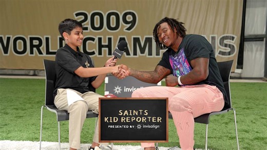 Jamaal Williams interviewed by Saints Kid Reporter presented by Invisalign