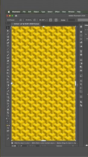Illustrator 2026 Tips: Make Pattern Using Repeat-Grid Tool! #shorts