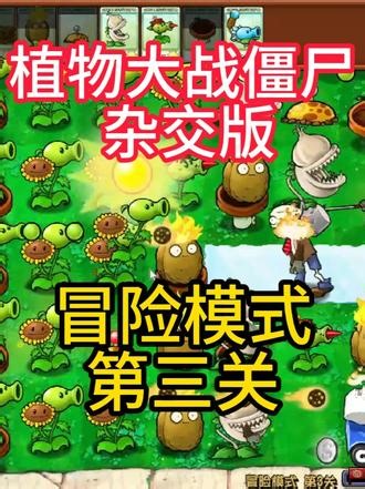 《玩植物大战僵尸杂交版》冒险模式第三关 每天更新一关#植物大战僵尸融合版模式 #植物大战僵尸新手攻略 #植物大战僵尸3图鉴全集 植物大战僵尸杂交版