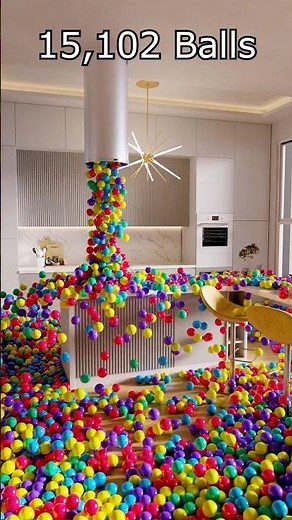 Intense blender kitchen simulation with over 15k balls 🔥 #blender3d #blenderanimation