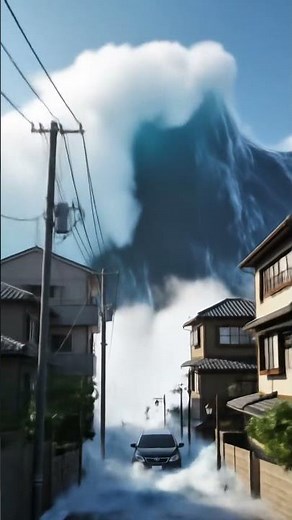 When a 30-Meter Tsunami Destroys Japan 🇯🇵 | Realistic Disaster Simulation #shorts