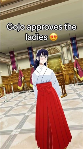 Gojo approves the ladies 😍 #jjk #jujutsukaisen #anime