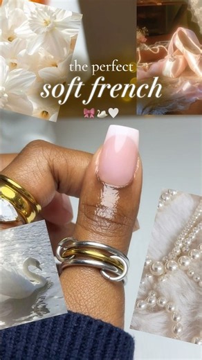 DIY french tips nails FOR BEGINNERS 🦢🩰🫧 #frenchtips #nailtutorial #gelnails #nailsforbeginners