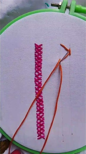 chevron stitch # border design # needle work embroidery