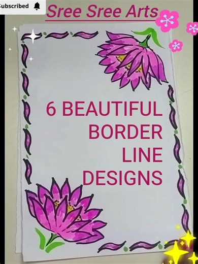 6 BEAUTIFUL BORDER LINE DESIGNS/ PROJECT WORK DESIGNS/ A4 SHEET #shorts #ytshorts #viral