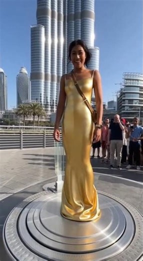Dubai’s AI Outfit Transformation Pod Is Unreal 🤯✨ Watch Her Clothes Reconstruct 🪄
