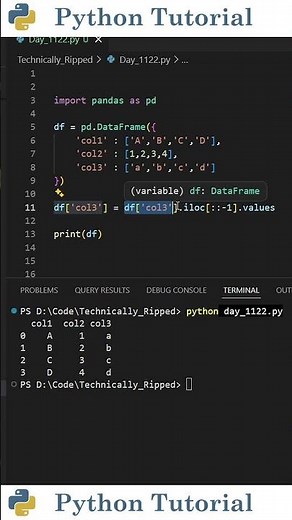 Easily Reverse a Single Column in Pandas | Python Tutorial