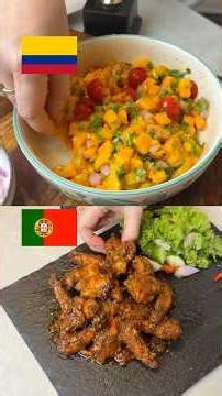 Portugal vs Colombia ⚽ Piri Piri Wings vs Mango Salsa | Food World Cup 🏆#recipe #fifa