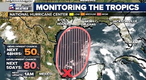 High chance for tropical development in the Gulf of Mexico this week