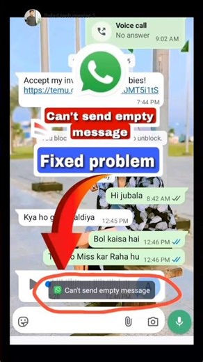 WhatsApp Can't empty message Problem | WhatsApp Message Send Problem Fix