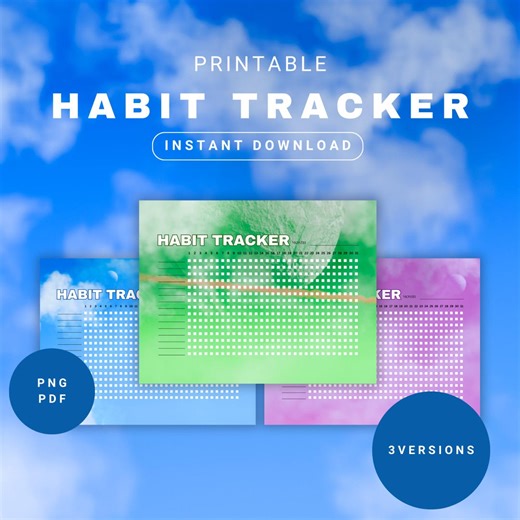 Simple Habit Tracker - Digital Download and Printable. Comes as Pngs and Pdf Formats - Etsy