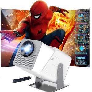 Mini Projector With Android TV 11.0, Phone Projector With 8,000  Apps