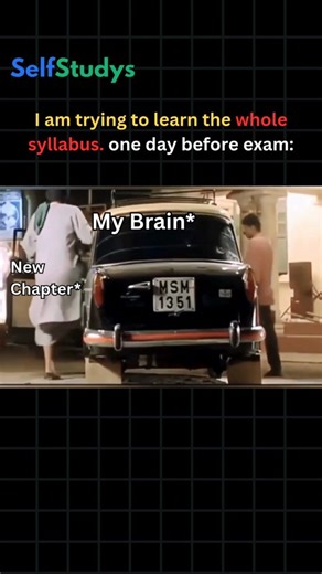 SelfStudys on Instagram: "Me trying to load the whole syllabus in one day before exam 😵 Brain: ‘System overload!’ 😂 If you’re also doing last-minute exam preparation, start smart with SelfStudys – notes, Important notes, PYQs & mock tests in just one place. 📚✨ CBSE, CBSE exam, CBSE exam 2026, Board exam, Board Exam 2026, Abhi bhi Time hai Padhlo #class10 #cbseboards #boardexam2026 #studymemes #studygram #studentsupport #studyreel"