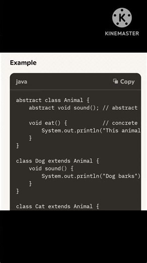 Abstract class in java #shorts