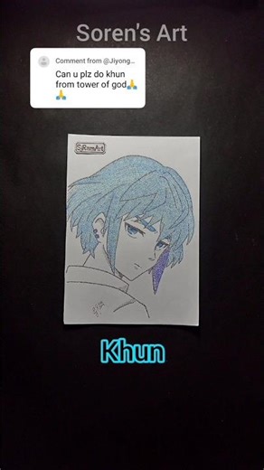 Khun drawing with his name from Tower of God | Soren's Art #khun #towerofgod #drawing #sjram