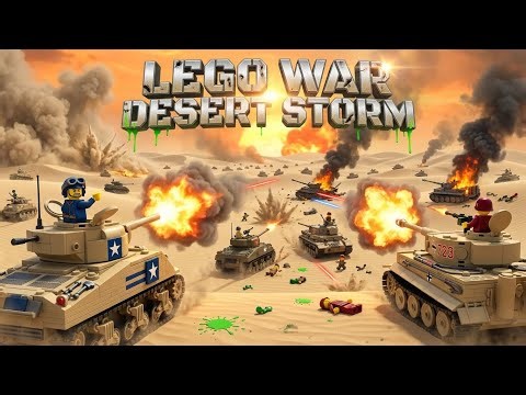 LEGO Desert Storm Tank Battle - BLUE vs RED Armored Warfare in Sahara - Epic Tank Combat 🏜️💥