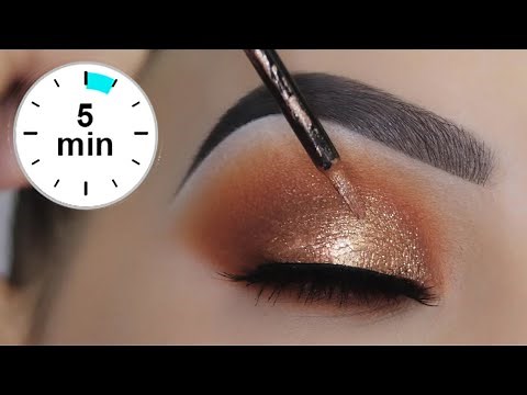 EASY 5 MINUTE Bronze Eye Makeup Tutorial