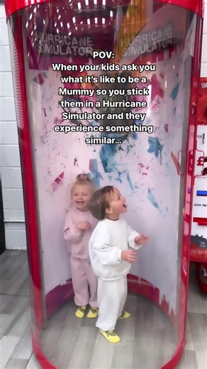 POV: When your kids ask you what it’s like to be a Mummy so you stick them in a Hurricane Simulator and they experience something similar… 📷 @therealbabybulmers | Twinmom.com